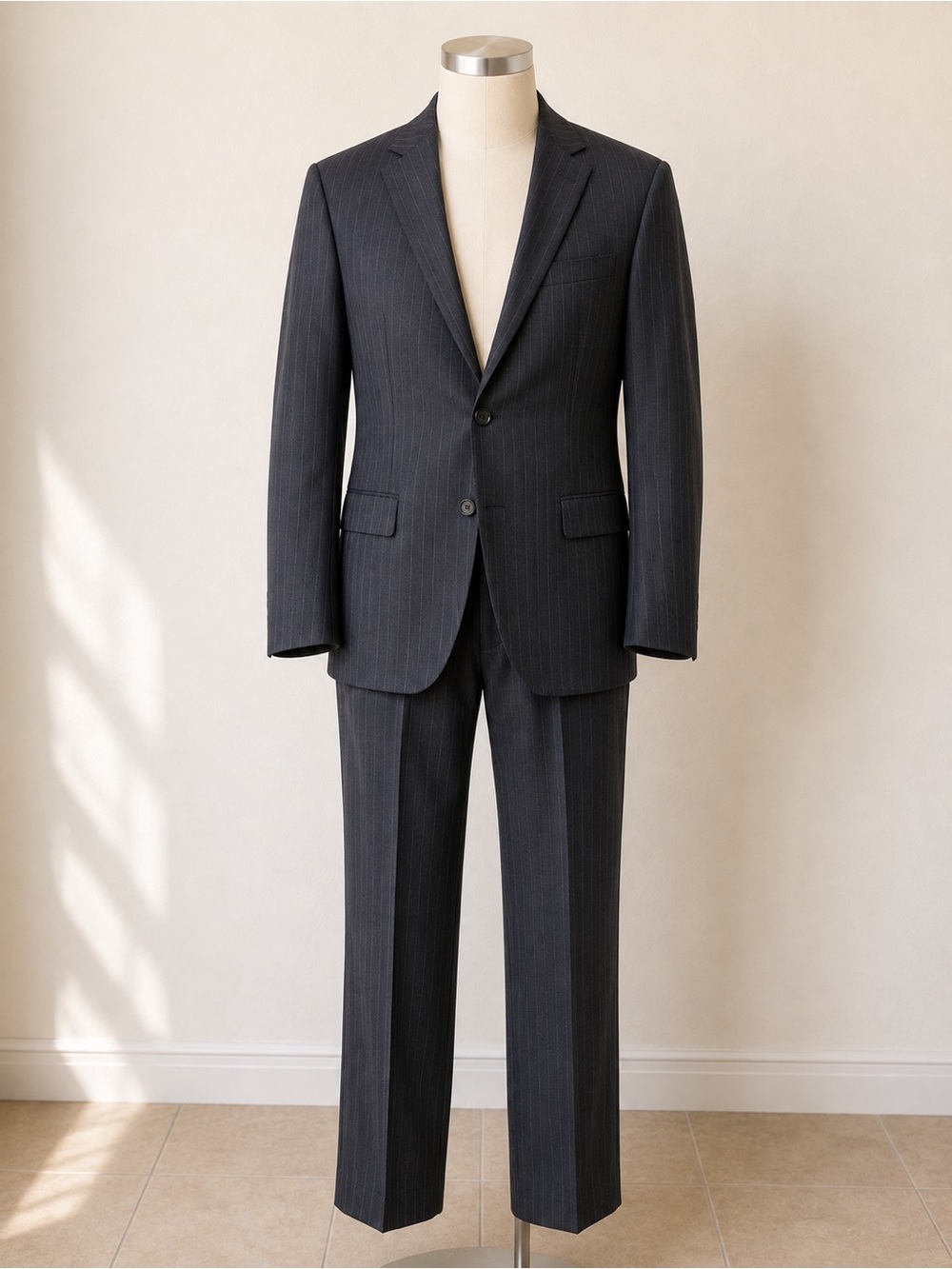 Lauren Ralph Lauren 100% Wool Pinstripe Suit 44R 40x30 Made in Canada